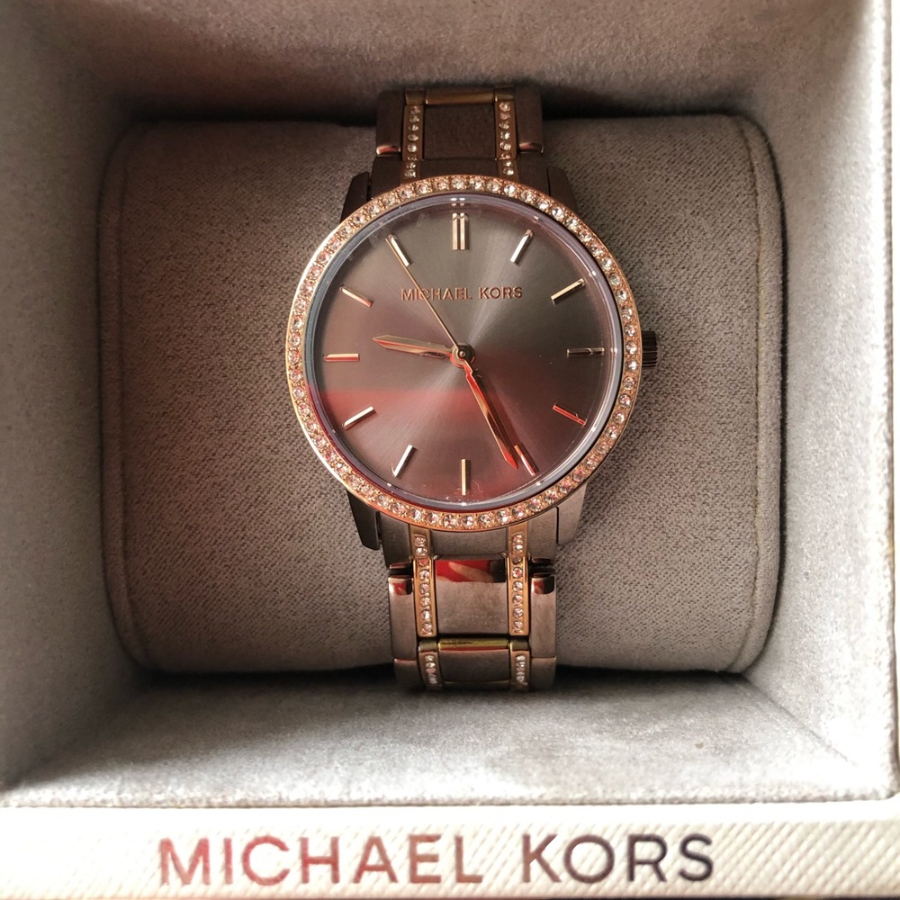 Brand New Rose Gold Diamond Michael Kors Watch